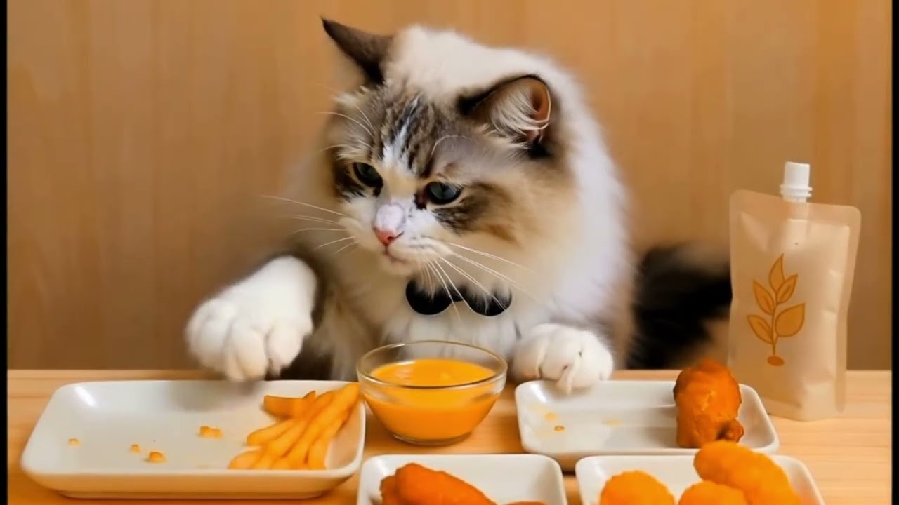 Watch This Adorable  Cat Enjoy Its Meal! 😻🍴#cat #cats #aicat #delicious #food