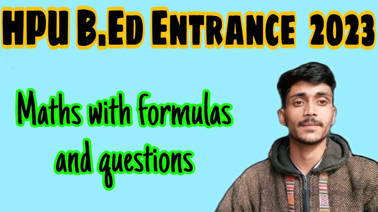 Maths me kya kya padhna hai with formulas and with questions for HPU B.Ed entrance 2023
