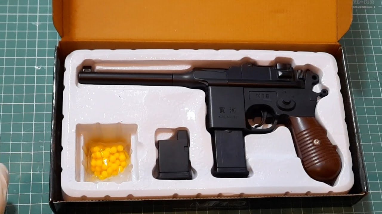 m18 (Mouser c96) spring airsoft gun unboxing, BB gun