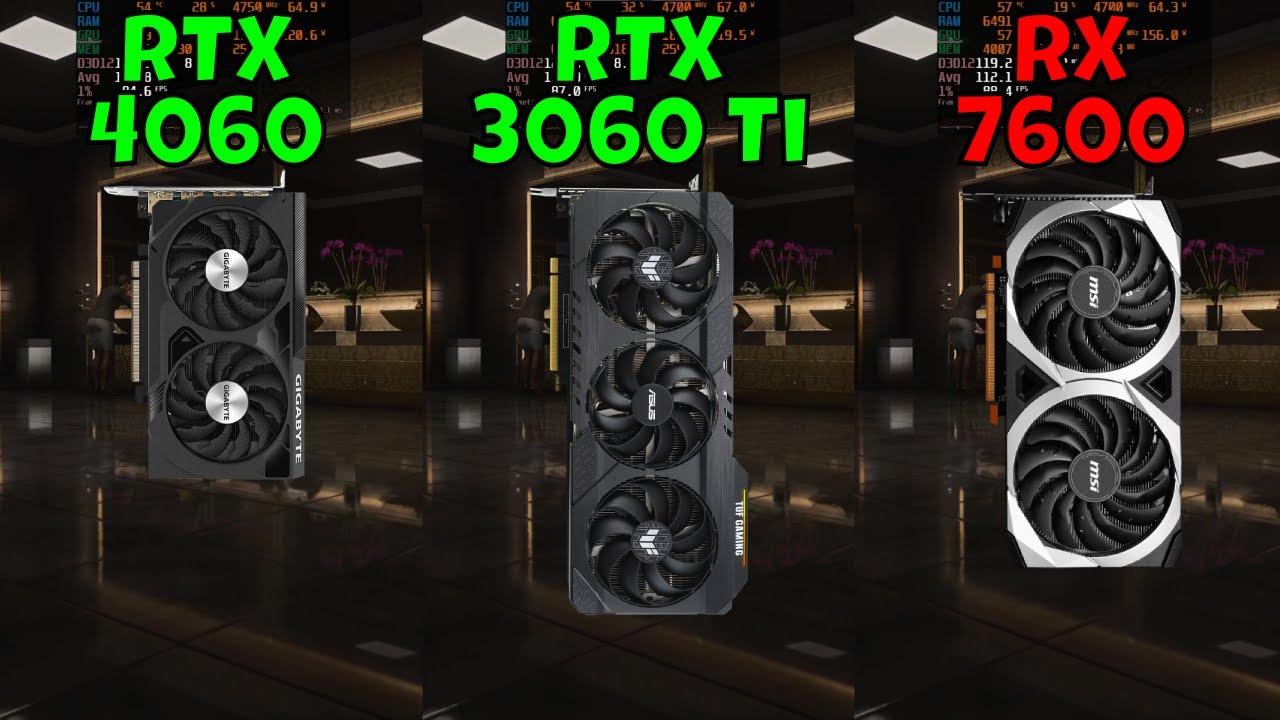 RTX 4060 vs RX 7600 vs RTX 3060 Ti (Benchmark in 9 Games at 1440p) 2024
