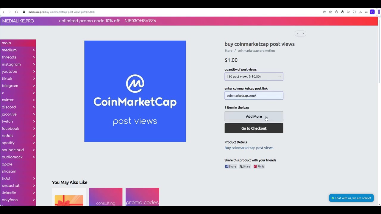 How to buy coinmarketcap post views