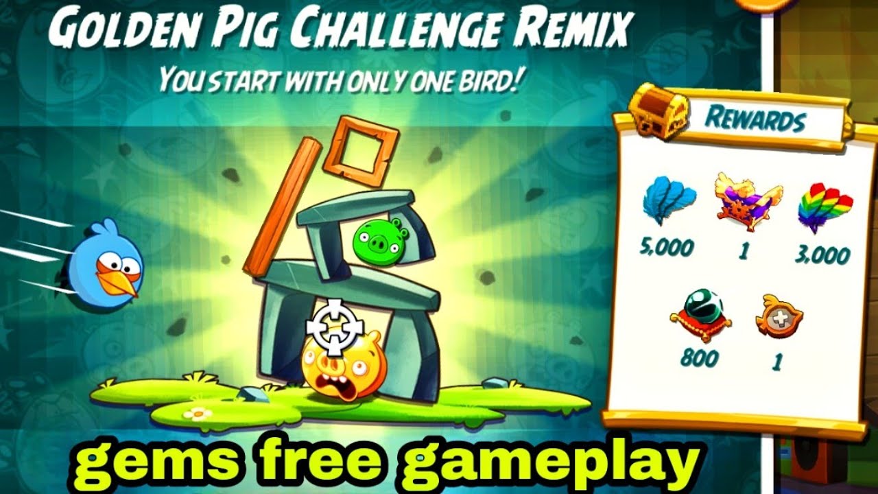 Angry birds 2 the golden pig challenge with blues 17 may 2026 gems free#ab2 golden challenge today 