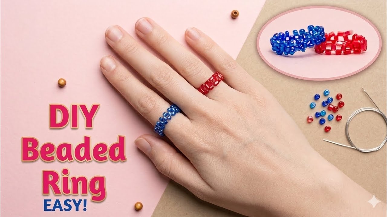 Super EASY DIY Beaded Ring Tutorial! 💍 (Step-by-Step for ABSOLUTE Beginners)