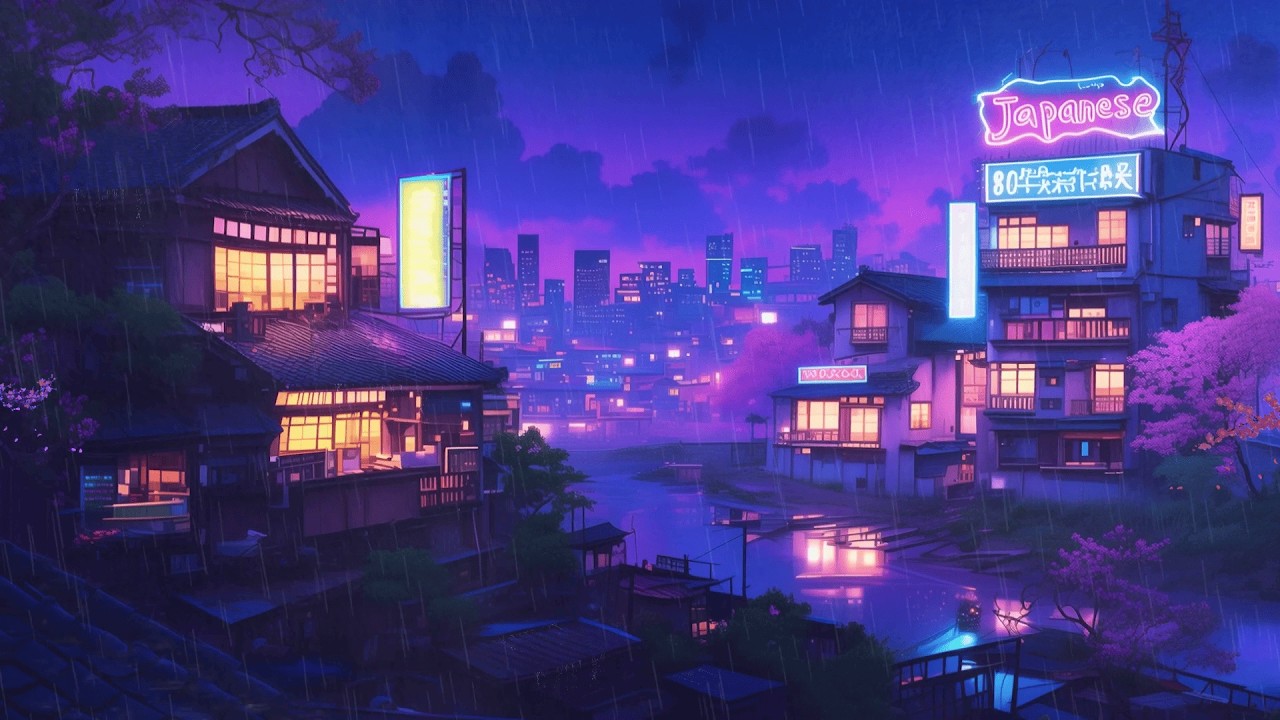 Rain Lofi Hip Hop Beats for Study & Sleep 🌧️ 80s & 1990 | The Japanese Town