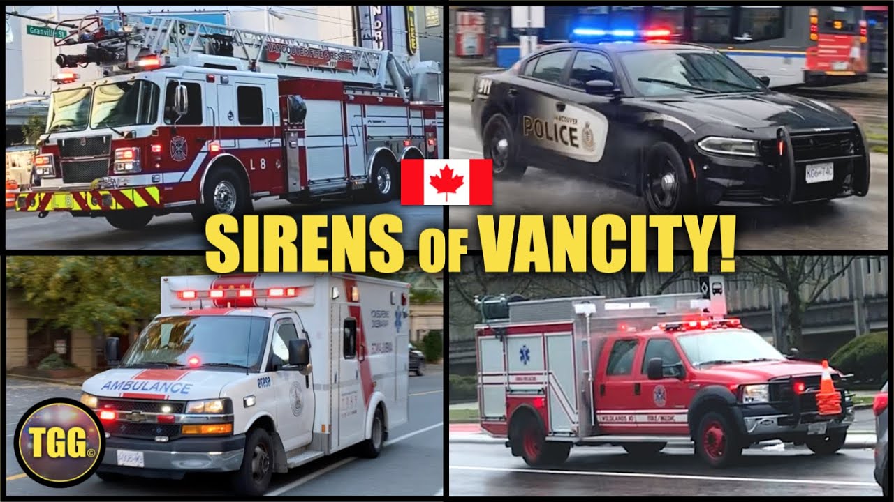 [Vancouver] Police Cars, Fire Trucks & Ambulances With Lights and Sirens!!