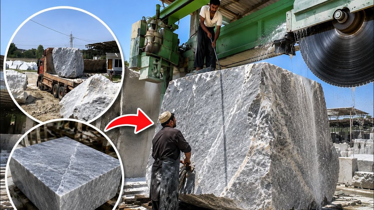 Inside a Marble Factory: Turning Huge Stone Into Luxury Marble