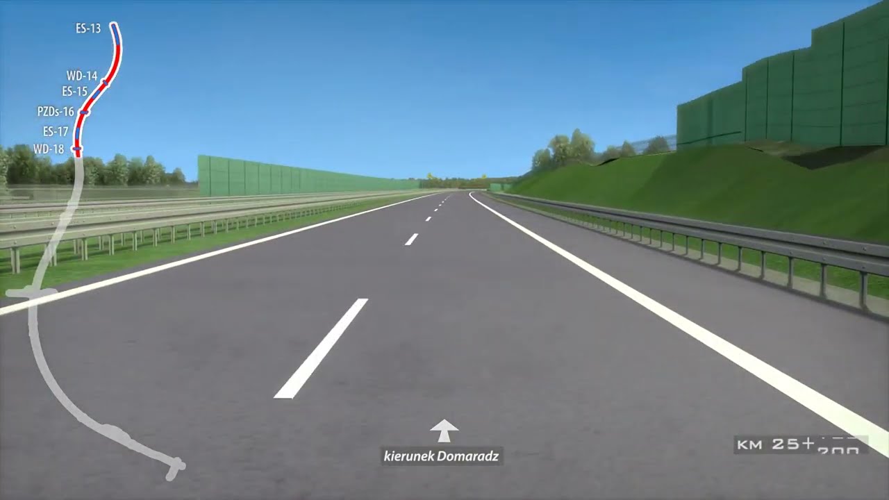 Wizualizacja S19 (Via Carpatia) Babica - Jawornik -- przejazd w kierunku Jawornika (02/2023)