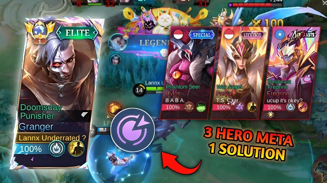 MY GRANGER VS 3 HERO OVERPOWER IN CURRENT META AND THIS SOLUTION ! 100% WORTH IT 🔥