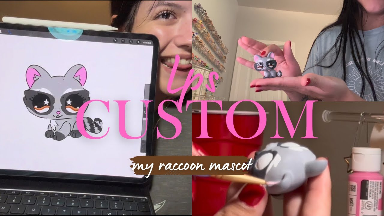 I made my first LPS Custom?!?!?! | my raccoon mascot ⭑.ᐟ (˶˃ ᵕ ˂˶)