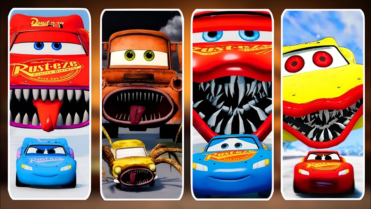 Lightning Mcqueen VS Mater Eater  VS Mcqueen Eater VS Epic Escape Mcqueen Eater - BATTLE