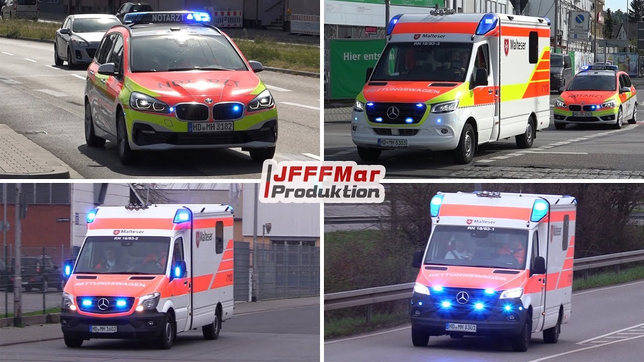 Einsatzfahrzeuge Rettungsdienst Malteser Hilfsdienst Wiesloch