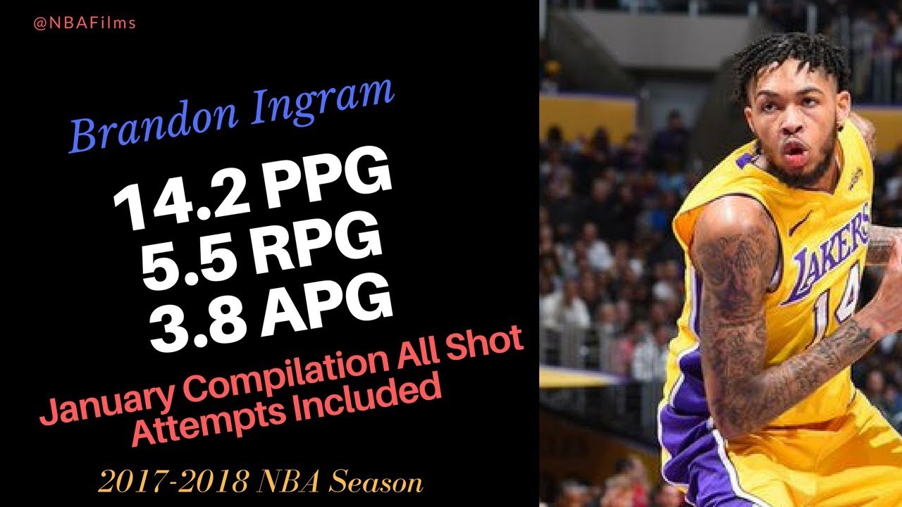 Brandon Ingram 14.2 PPG January Compilaton all shot attempts included 2017-2018 NBA Season