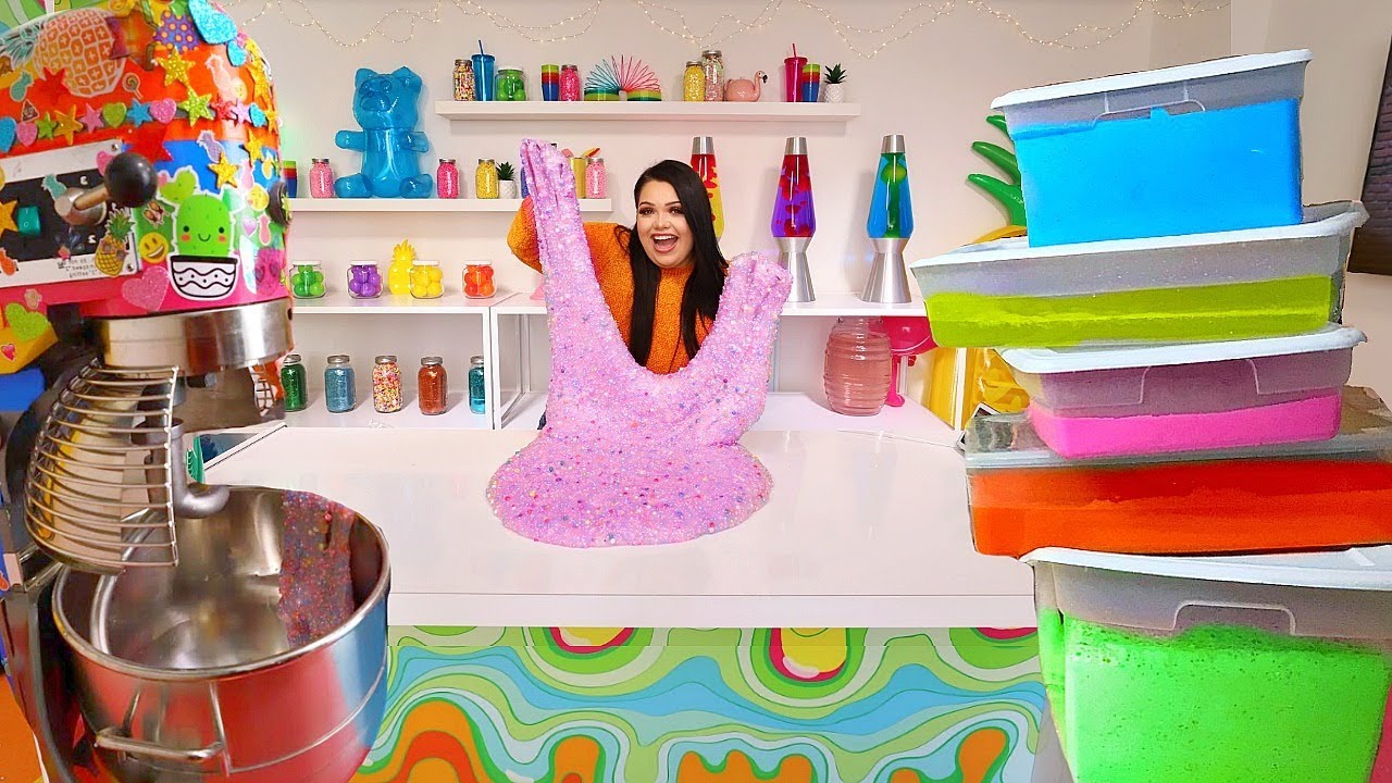 My Dream Slime Room! making giant floam slime in Slime World Heaven