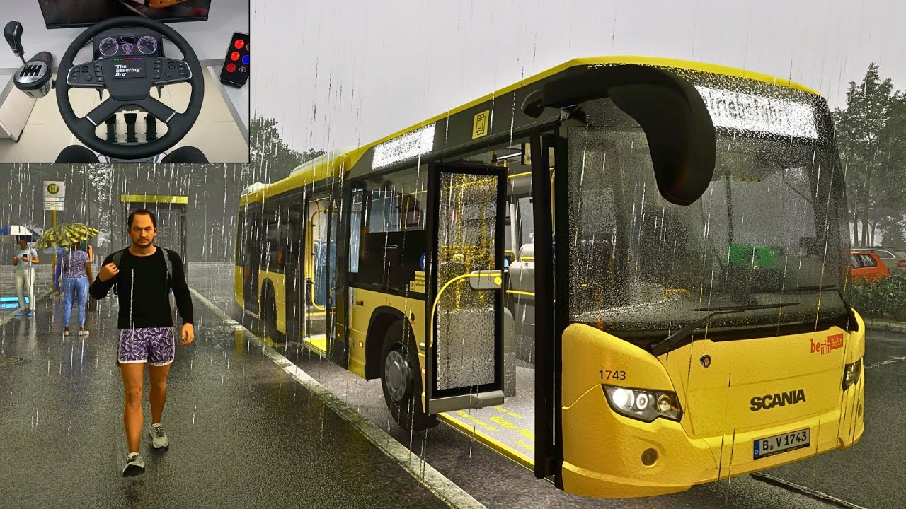 The Bus - Heavy Rain Bus Driving Simulation | Steering Wheel Gameplay
