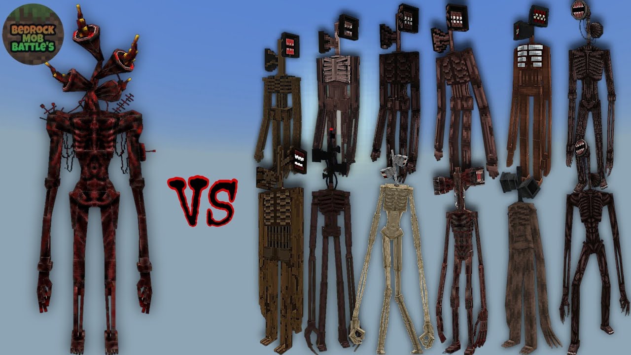 Infected Siren Head vs Other Siren Heads | Minecraft Bedrock | MobBattle