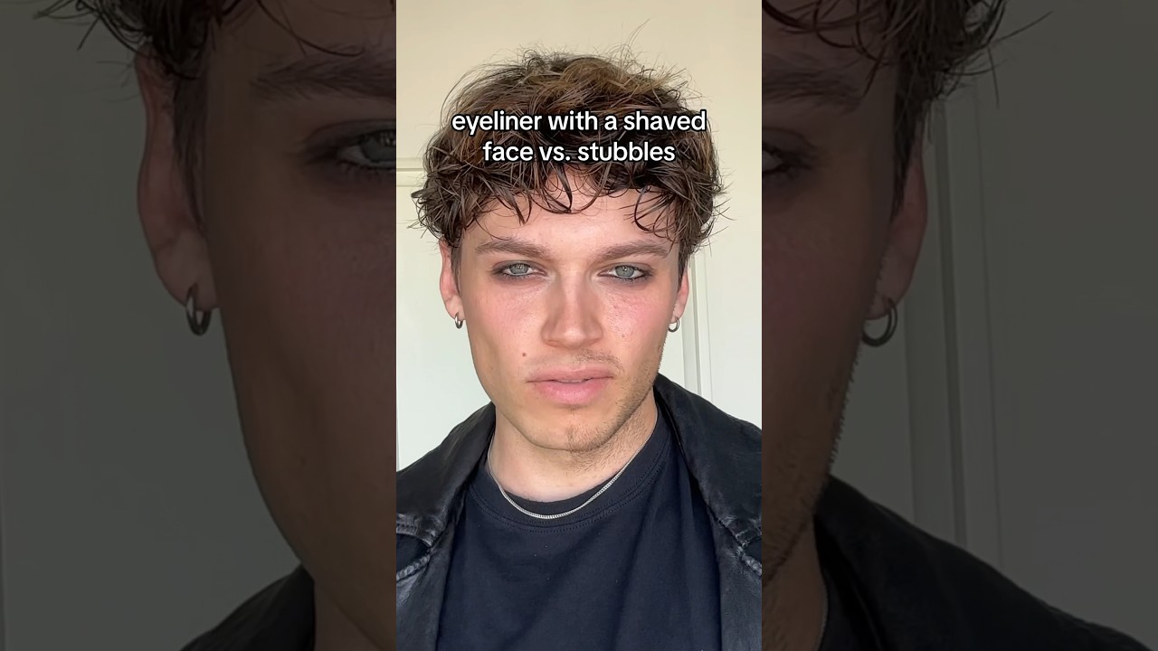 which one do u prefer? #malemakeup #eyeliner #eyelinertutorial #beard #makeup