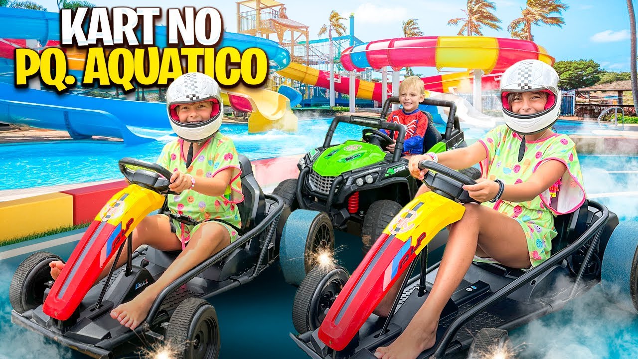 LAURINHA E HELENA NUMA CORRIDA DE KART NO PARQUE AQUÁTICO ! *Um dia radical