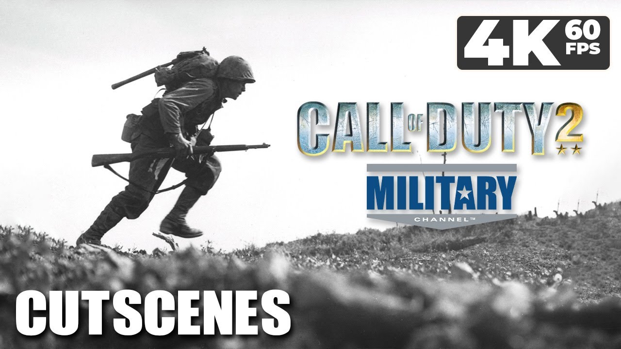 Call of Duty 2 - Military Channel World War II CUTSCENES (4K60 PC)