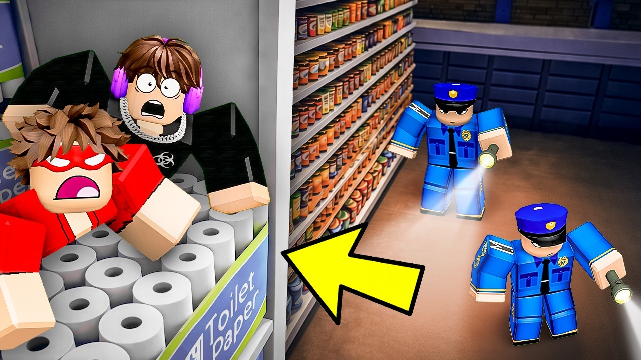 Surviving 99 Nights In Roblox Grocery Store..