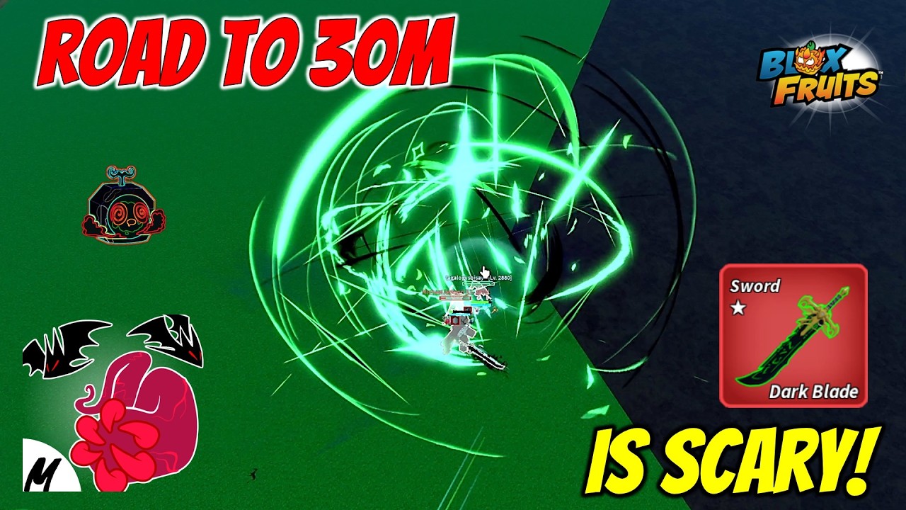 Road to 30m Bounty || This PORTAL Dark Blade combo is SCARY in Blox Fruits