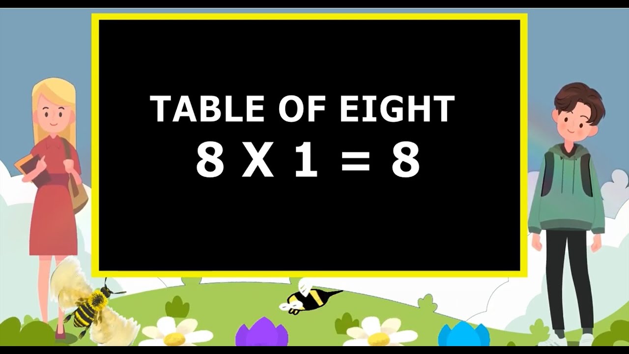 8x1=8 Multiplication, Table of Eight 8 Tables Song Multiplication Time of tables - MathsTables8