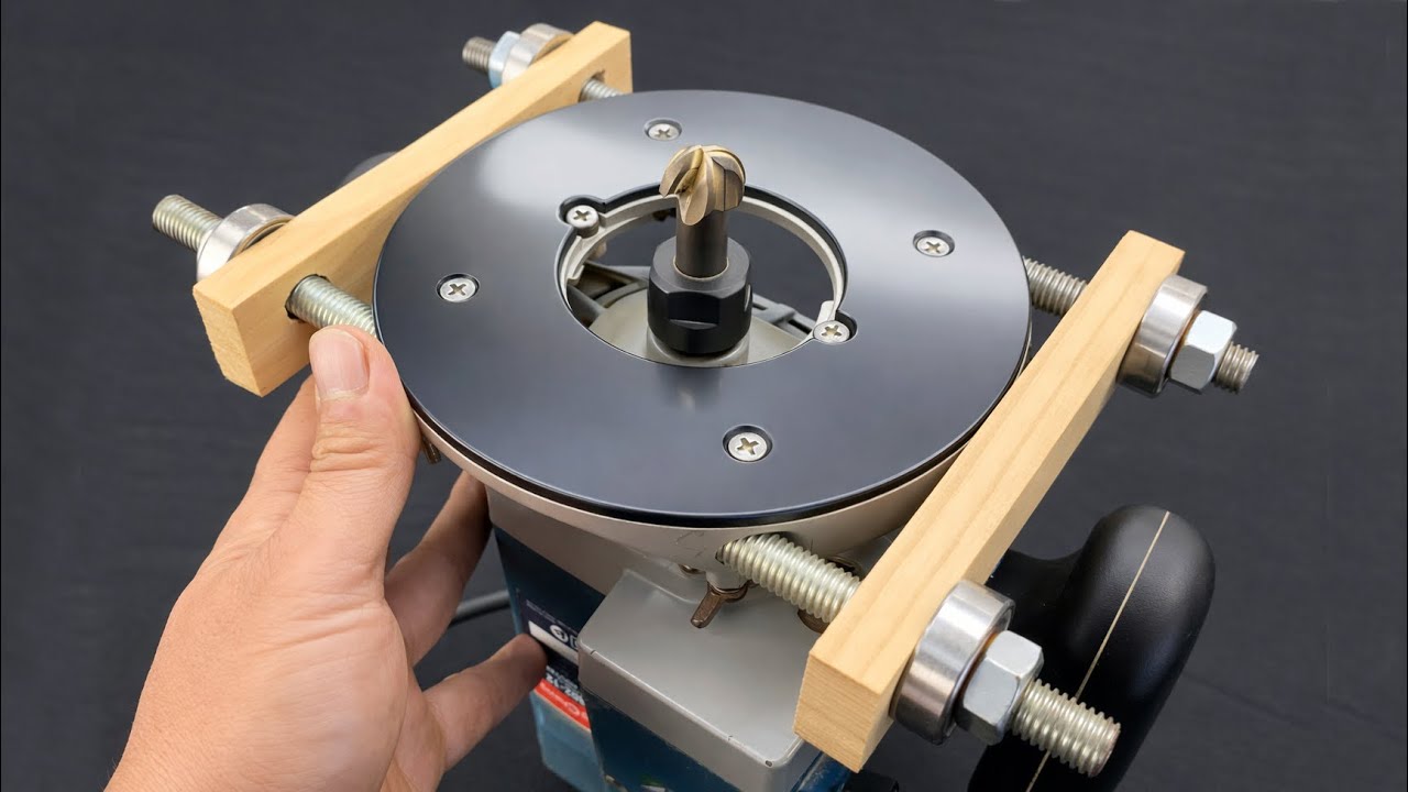 New Invention  Handheld Router Square Jig  Rounding Curved Wood 99% of Carpenters Miss