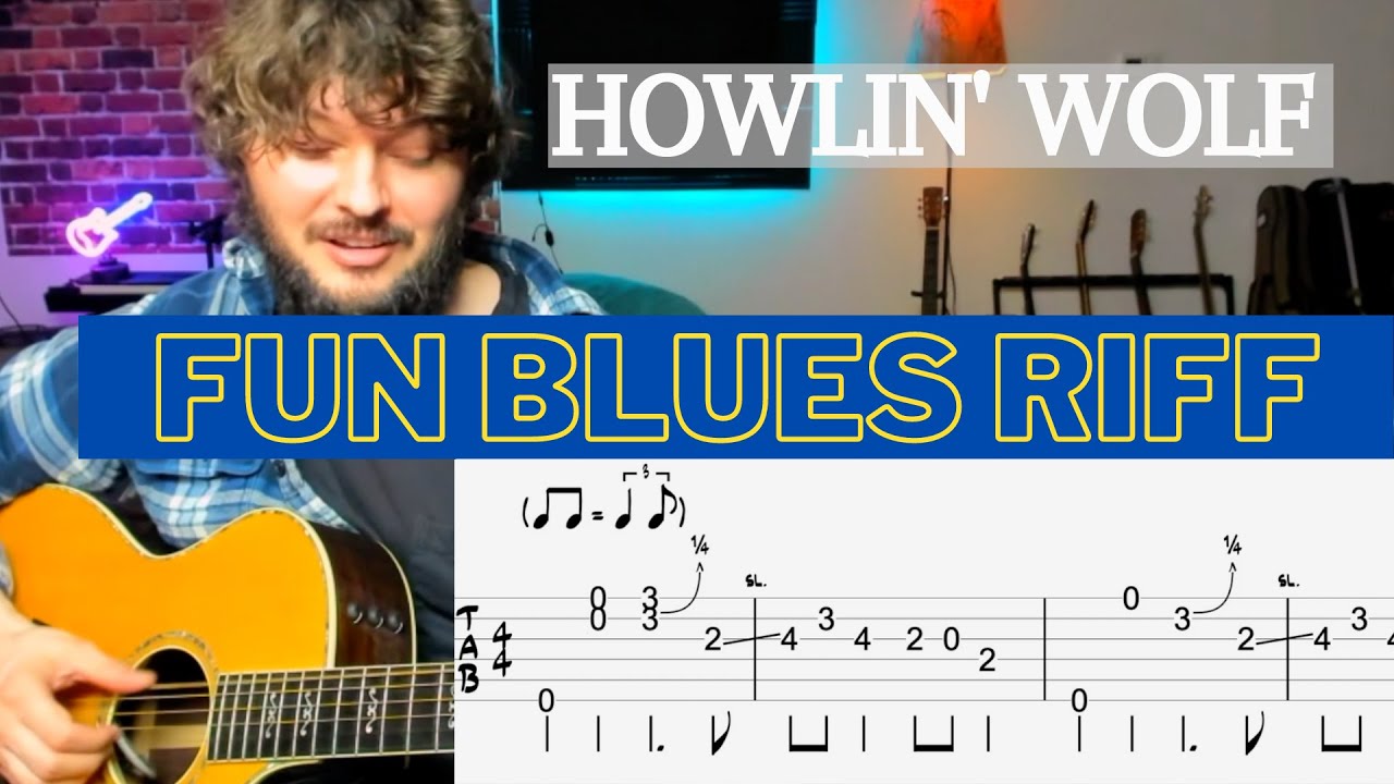 Smokestack Lightning Guitar Lesson for Fingerstyle -  Blues guitar essential riffs