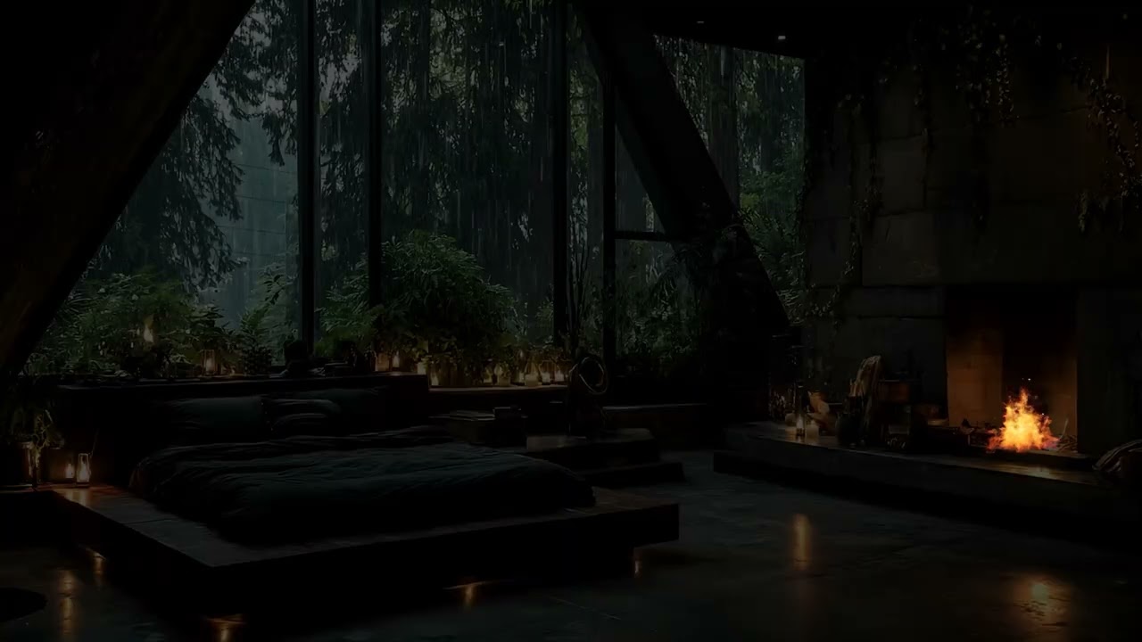 Fireplace and Rainfall Sounds for Mental Health, Deep Sleep, and Daily Relaxation