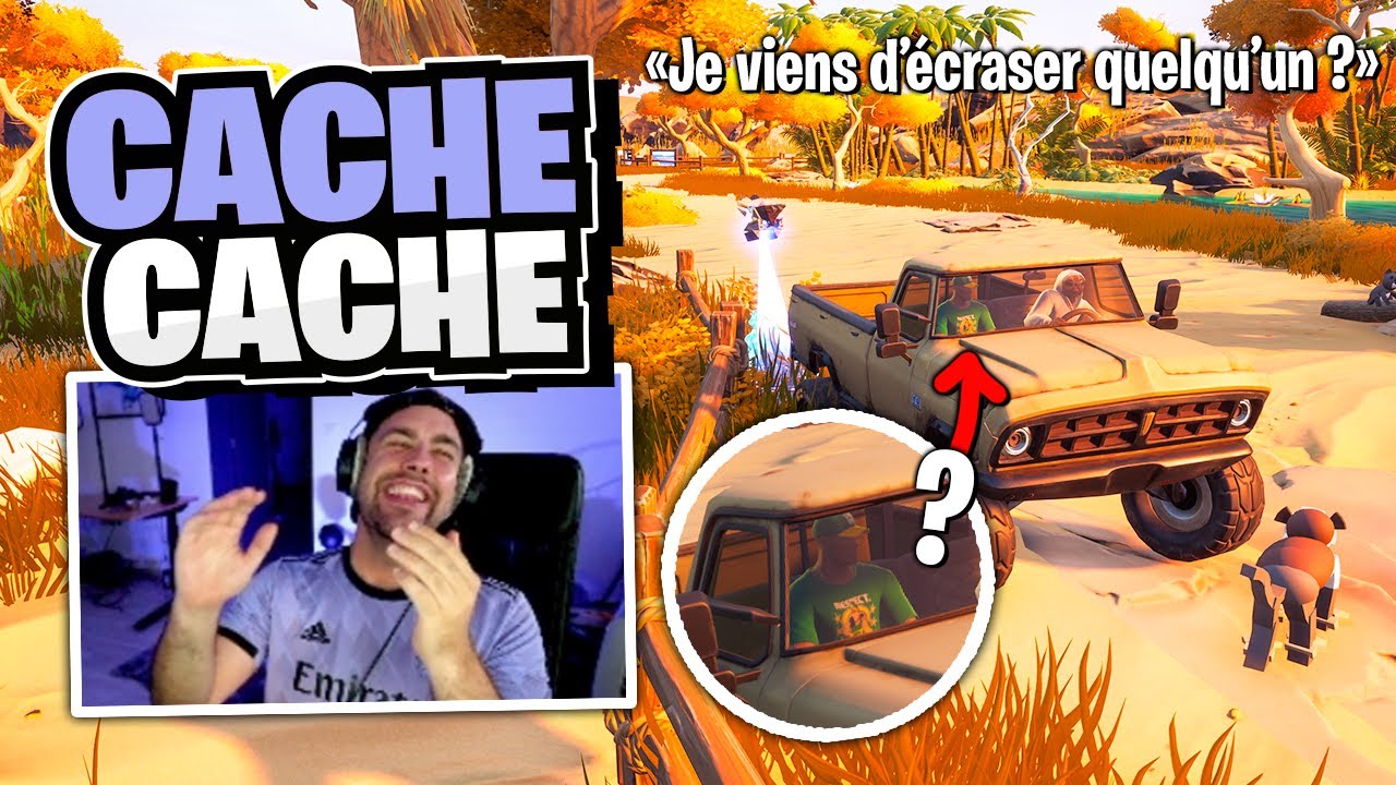 Cache-Cache en voiture dans la savane (il s'est caché dans la voiture en passager...)
