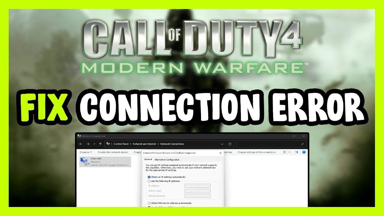Как исправить ошибку подключения/сервера в Call of Duty 4: Modern Warfare!