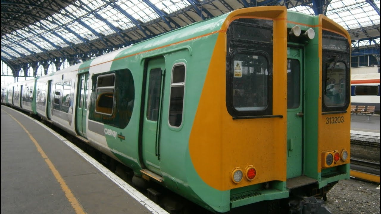 RAIL VIEW 313 train class from Brighton to Worthing (England)