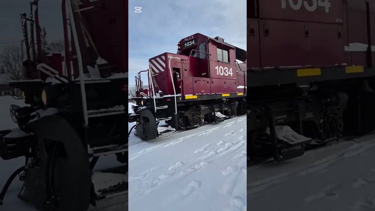 The Puk and Thompson Train HBR/KRC Leaving The Pas Train 2269 1034 2606 6004 3840 on Feb th23 2026