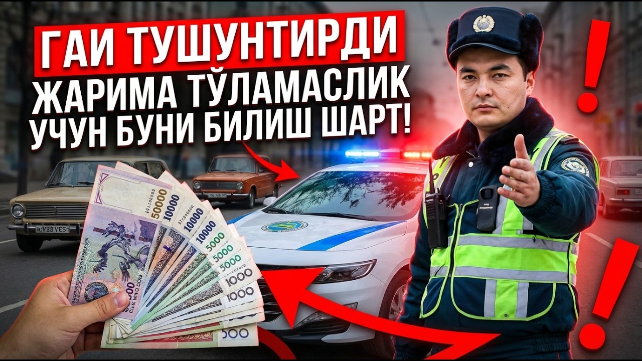 ГАИ ТУШУНТИРДИ ЖАРИМА ТЎЛАМАСЛИК УЧУН БУНИ БИЛИШ ШАРТ! узбекистон янгиликлар