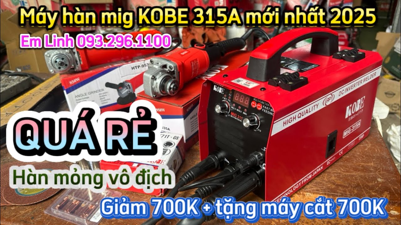 🔴RẺ NHẤT THỊ TRƯỜNG🔴TẶNG MÁY CẮT 650K MIỄN PHÍ KHI MUA MÁY HÀN MIG CAO CẤP KOBE 315A #mayhan #kobe 