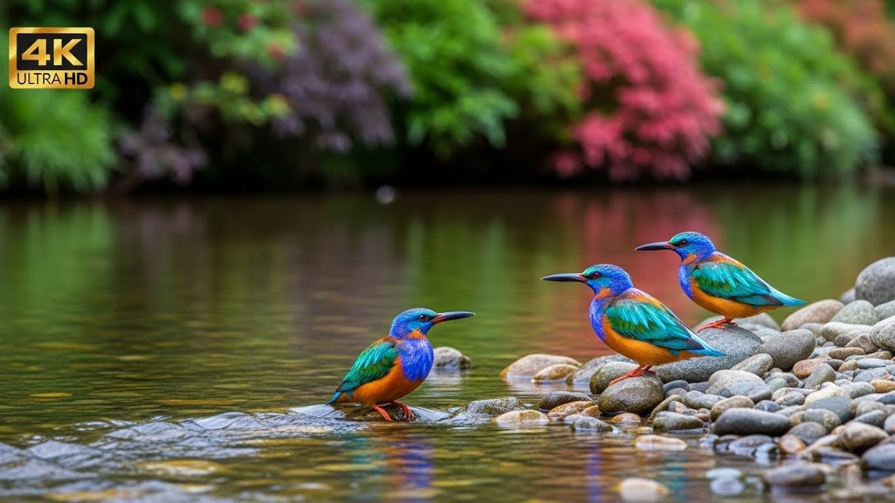 Relaxing Piano with Forest Rain, River and Birds for Study, Meditation and Deep Calm