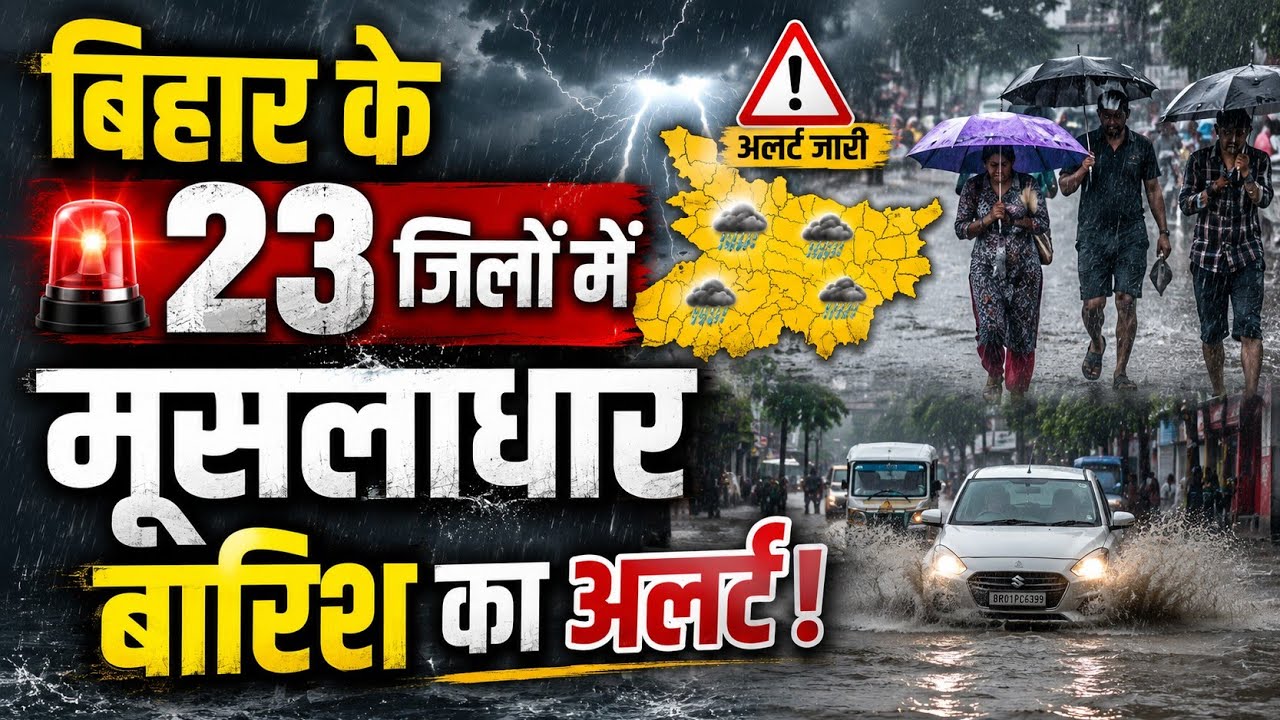 Torrential Rain Alert for 23 Districts of Bihar | Bihar Weather Alert Today | Heavy Rain News