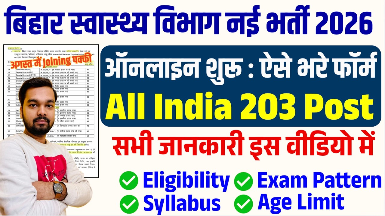 Bihar Health Department New Recruitment 2026 | Bihar Health Department Vacancy 2026 | Online Appl...