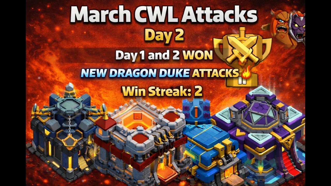 Win Streak Continues 😈 CWL Day 2 Highlights | TH17,15,12,11 Attacks