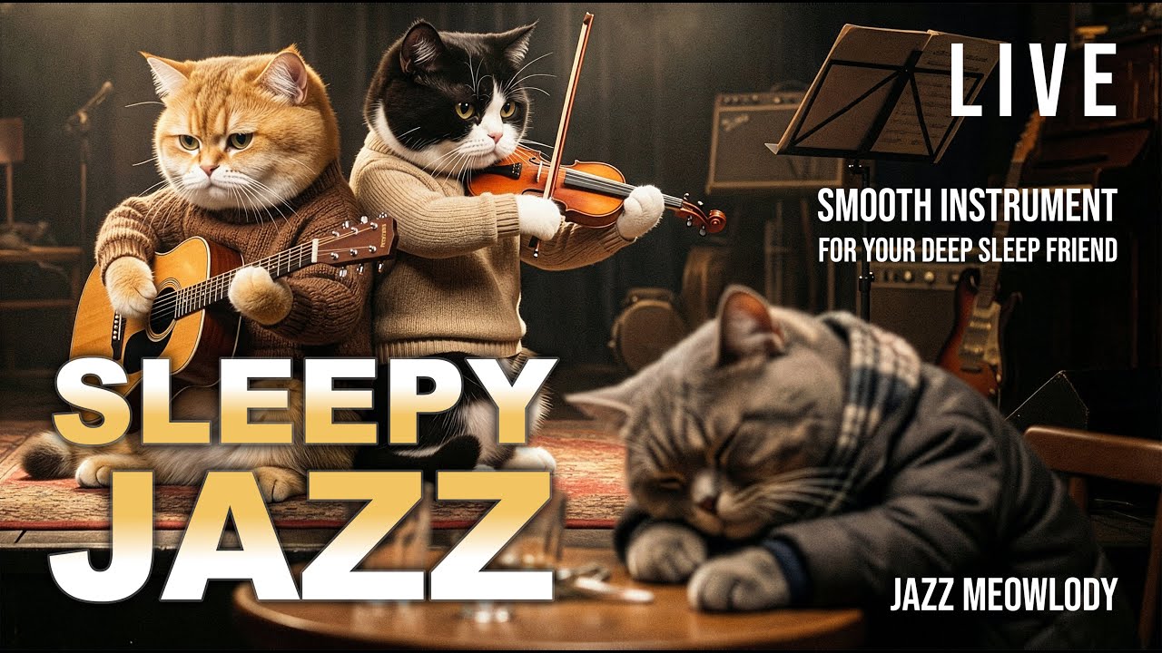 Sleepy Smooth Jazz Instrumental – Music for Relaxation and Deep Sleep | Jazz Meowlody