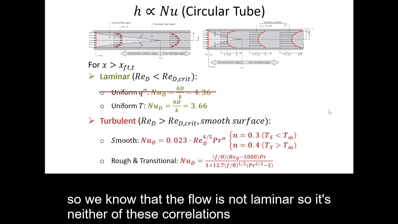 Internal Convection Circular Pipe with Const Temp: Heat Transfer Examples for Mechanical Engineers