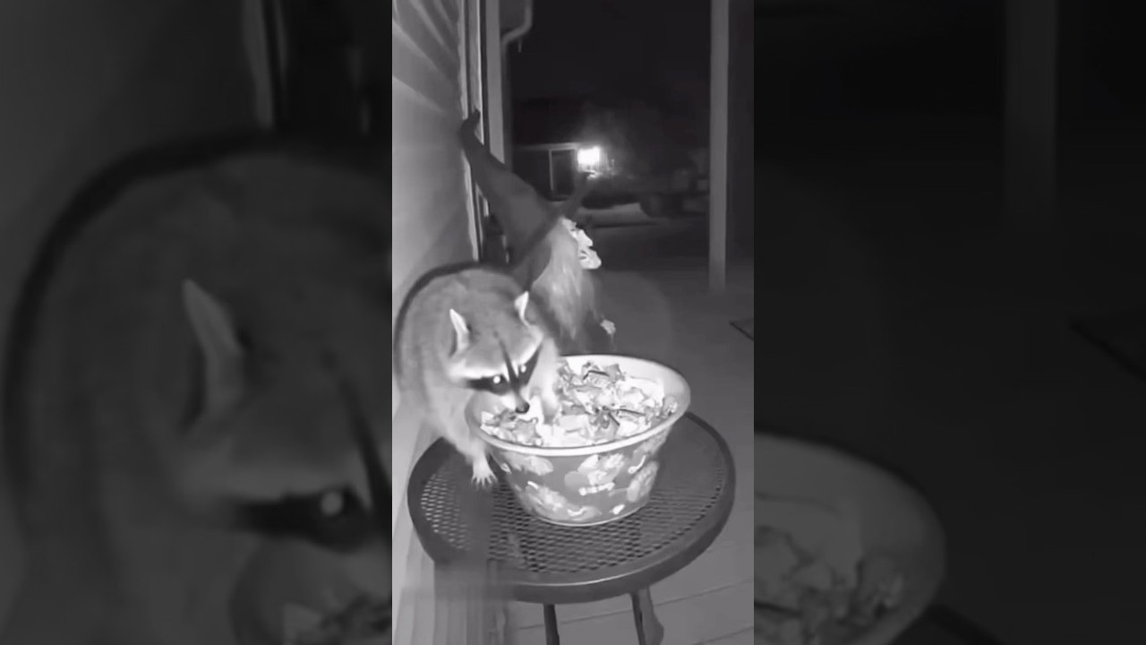 #Trick #or #Treat #halloween #animal #raccoon #prank #funny #gotem #candy #thief #crook #lol