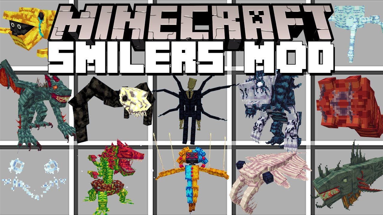 Minecraft SCARY SMILERS MOBS / SMILERS MOD! (Minecraft Mods)