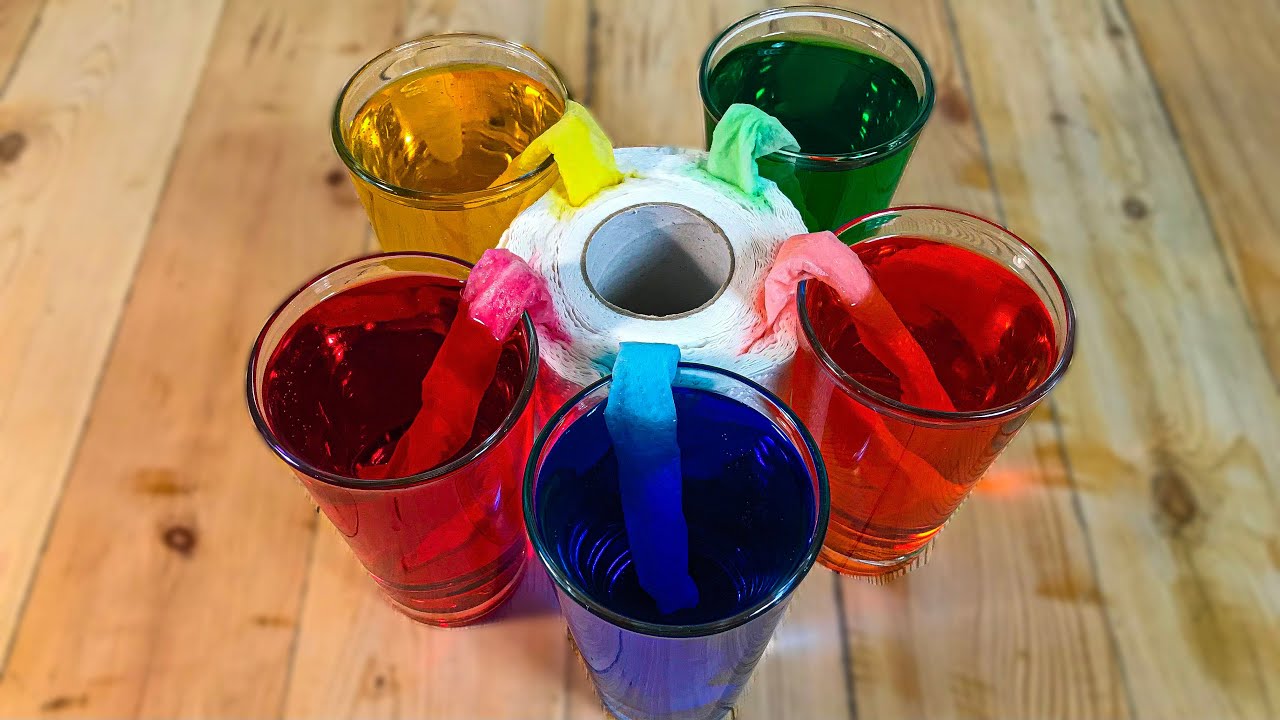 How to make Colorful Toilet Tissue Paper (science experiments easy with Water at home)