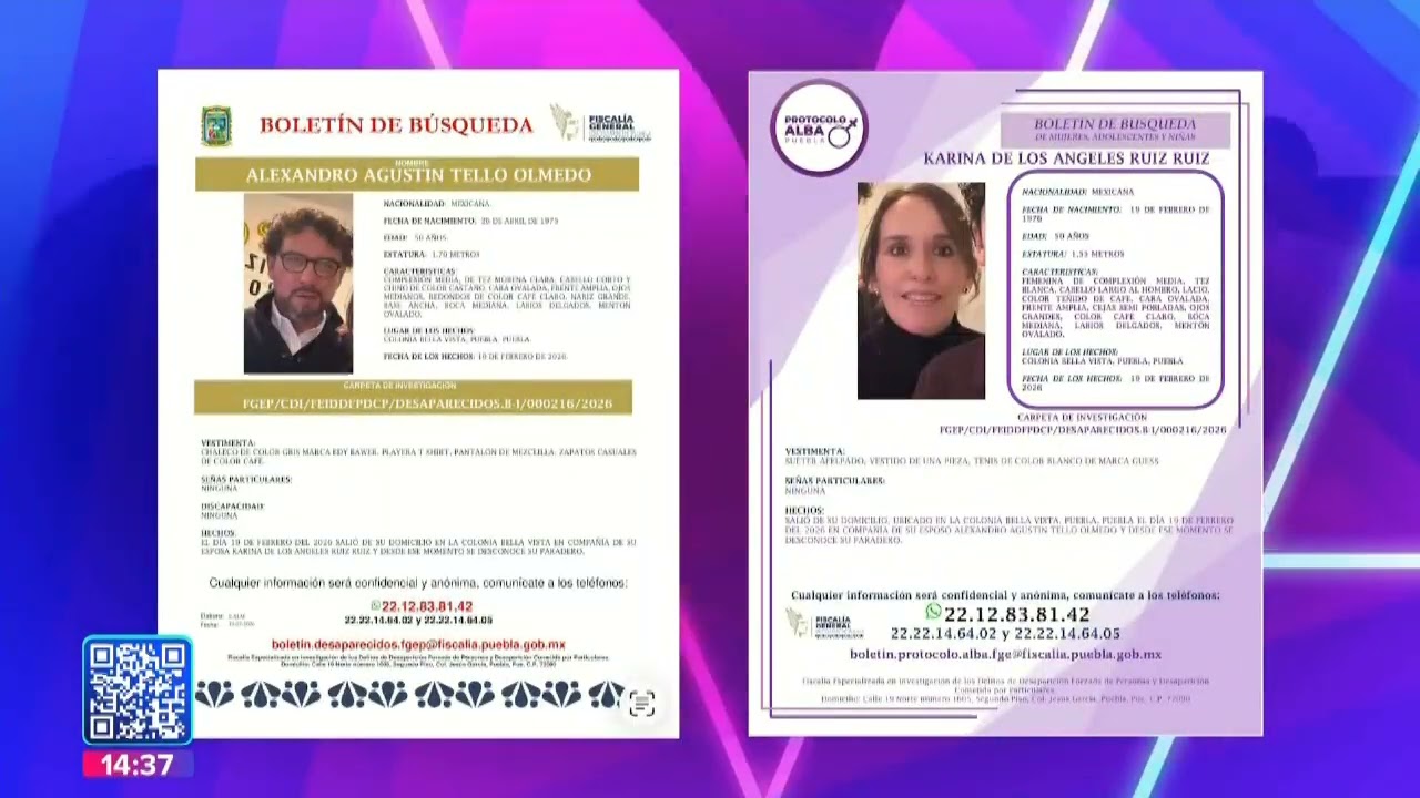 Desaparece pareja poblana || Noticias con Juan Carlos Valerio