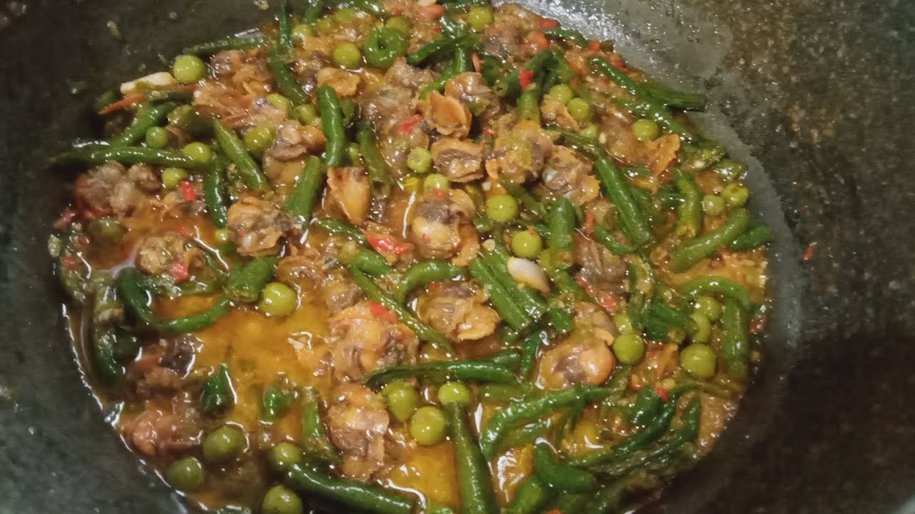RESEP KERANG TAUCO CAMPUR RIMBANG DAN KACANG PANJANG SUPER PEDES