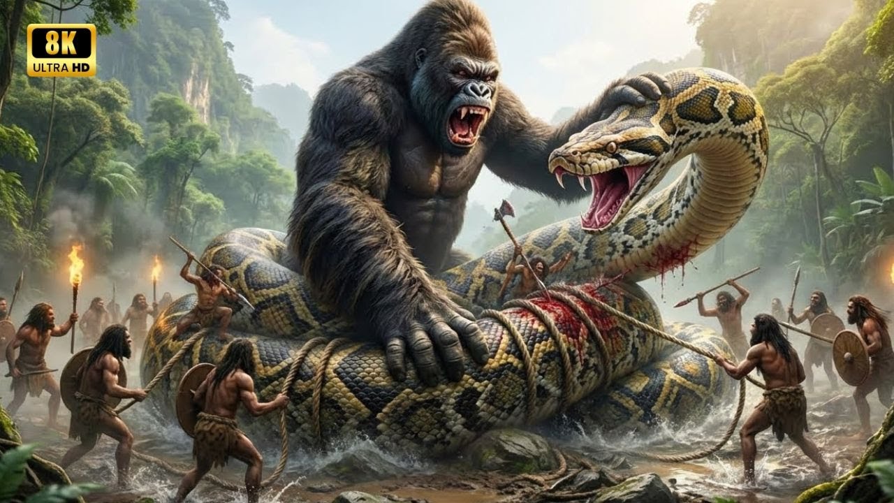 King Kong And Titanoboa vs 10,000 Prehistoric Humans: The Deadliest Battle in Ancient History Part 2
