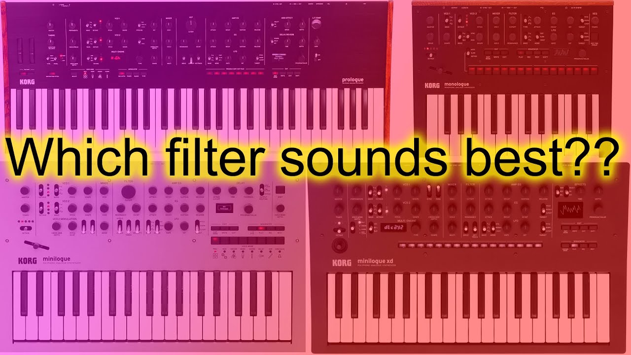 Prologue, Monologue , Minilogue, Minilogue XD. Which filter sounds best?