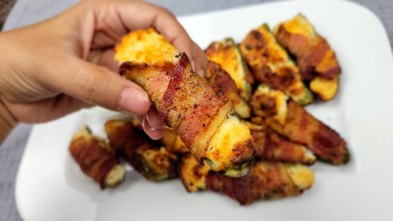 Air Fryer  Bacon Wrapped Jalapeño Poppers || Snack || Appetizer