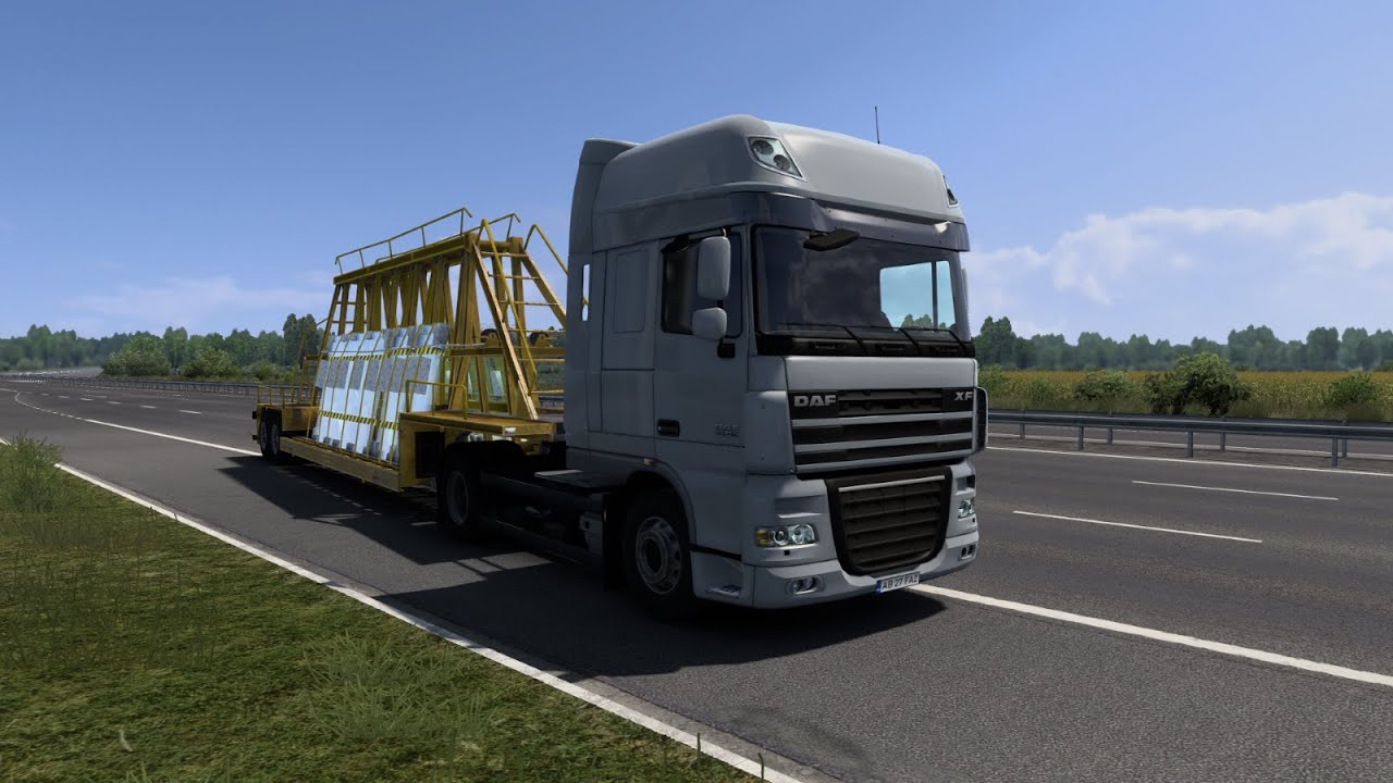 Euro Truck Simulator 2 Big Glass Panel Trasnporting