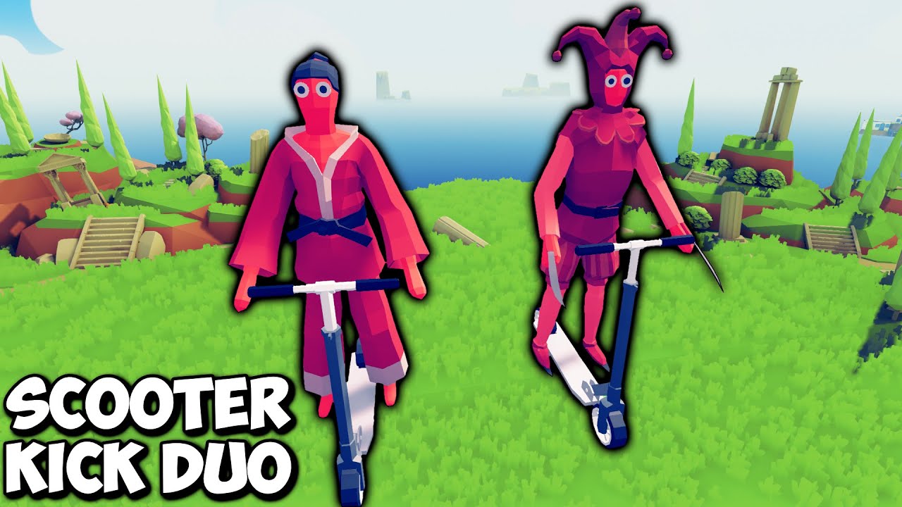 Scooter Kick Duo! Taekwondo & Jester  vs EVERY FACTION - Totally Accurate Battle Simulator TABS